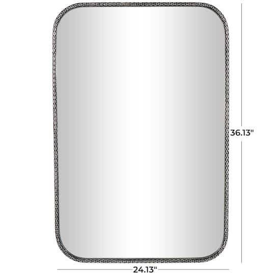 36" Silver Chain Link Framed Wall Mirror